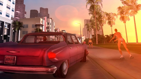 A scenic cruise along the beach front of Vice City.