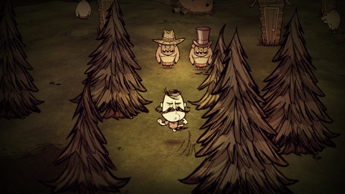 The walking pigs were glad to see the back of their adopted son.