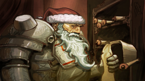 He's making a list, And checking it twice.