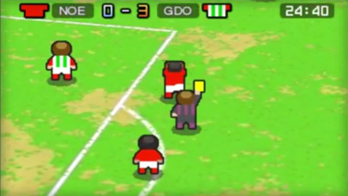 Is Nintendo Pocket Football Club a play on, a yellow card or a red card?